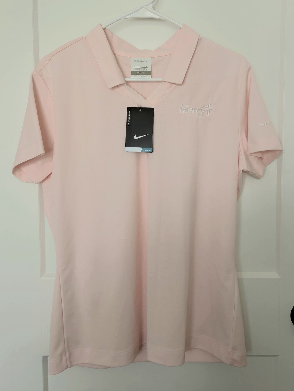 NWT. Nike Golf Dri-Fit Women's Pink Polo Shirt. Size L. #SW